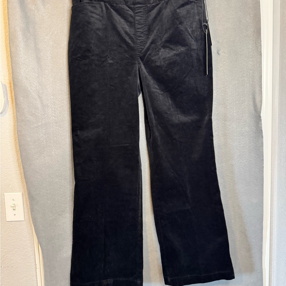 Black Velvet Boot Cut Pants. NWT